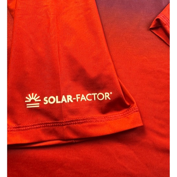 Habit Solar Factor Men's 2XL Long Sleeve Red‎ Blue Gradient USA Flag - Picture 3 of 9